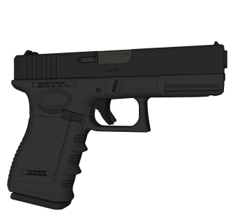 现代格洛克19型手枪草图大师模型，手枪sketchup模型