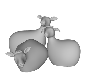 北欧绵羊摆件草图大师模型,现代装饰品su模型下载