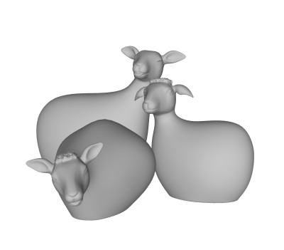 北欧绵羊摆件草图大师模型,现代装饰品su模型下载