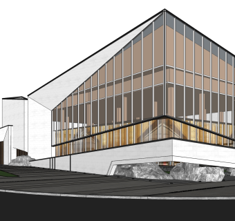 新中式合肥绿都·少荃府示范区sketchup模型下载