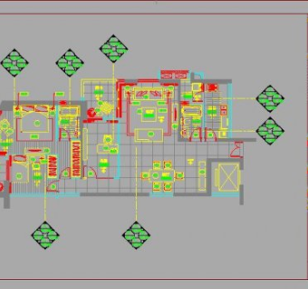 祥细家装户型图三居CAD，免费下载