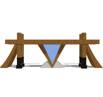 新中式景区大门入口sketchup模型，大门入口skb文件下载