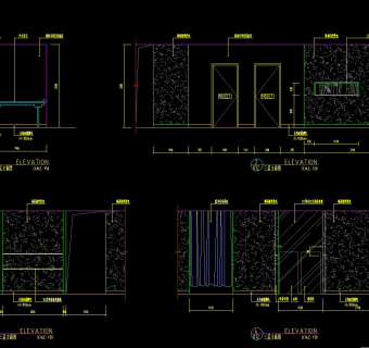 茶吧装修施工图，茶吧CAD图纸设计下载