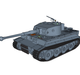 德国六号Tiger虎式重型坦克su模型，坦克草图大师模型下载