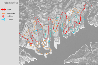 [贵州]兴义茶园项目概念规划<a href=https://www.yitu.cn/su/7590.html target=_blank class=infotextkey>设计</a>（滨<a href=https://www.yitu.cn/su/5628.html target=_blank class=infotextkey>水</a>，<a href=https://www.yitu.cn/su/8101.html target=_blank class=infotextkey>山</a><a href=https://www.yitu.cn/su/7872.html target=_blank class=infotextkey>地</a>，茶园）C-1 内部流线分析图