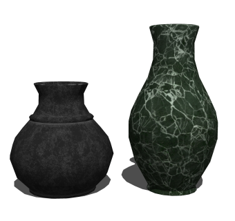 陶瓷花瓶摆件草图大师模型,现代装饰品su模型下载