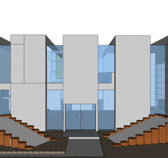 大卫·奇普菲尔德设计的办公楼草图大师模型下载、办公楼su模型下载