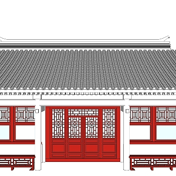 中式古建民俗草图大师模型下载，古建民俗su模型下载