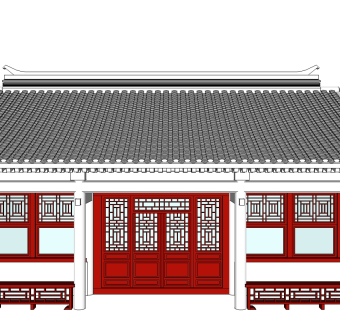 中式古建民俗草图大师模型下载，古建民俗su模型下载
