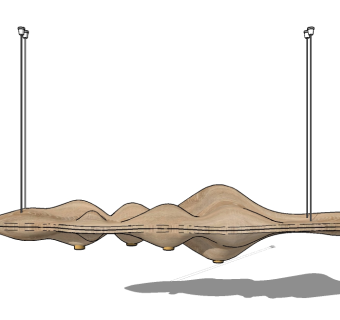 禅意中式吊灯su模型，山水吊灯sketchup模型下载
