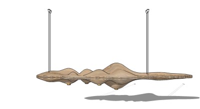 禅意中式吊灯su模型，山水吊灯sketchup模型下载