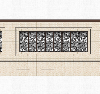 新中式围墙栏杆草图大师模型，造型栏杆sketchup模型免费下载