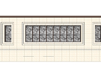 新中式围墙栏杆草图大师模型，造型栏杆sketchup模型免费下载