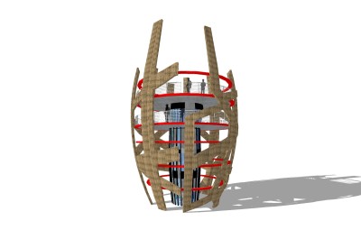 现代观景平台草图大师模型，观景平台sketchup模型免费下载