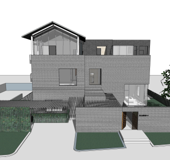 现代风格别墅草图大师模型下载，别墅SKP模型下载