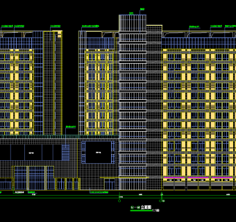 高层综合商业楼建筑施工图，商业楼CAD施工图纸下载