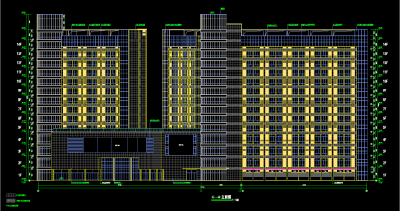 高层综合商业楼建筑施工图，商业楼CAD施工图纸下载