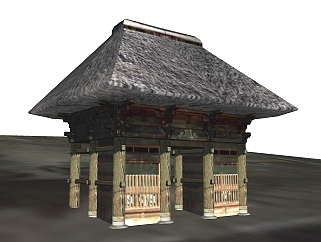 日式古建房子草图大师模型下载、古建房子su模型下载