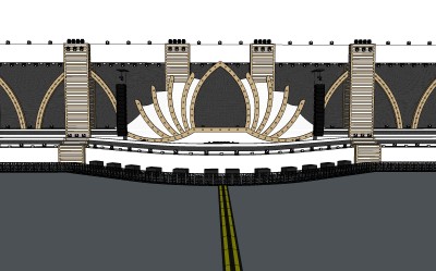 现代舞台草图大师模型，舞台SU模型下载