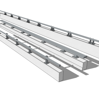 现代道路景观护栏su模型下载、道路护栏草图大师模型下载