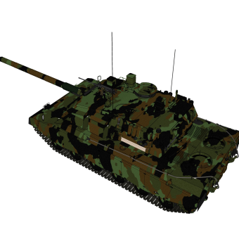 现代坦克草图大师模型，坦克sketchup模型下载