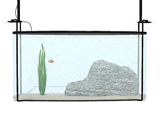 <em>现代生态</em>鱼缸草图大师模型，鱼缸sketchup模型下载