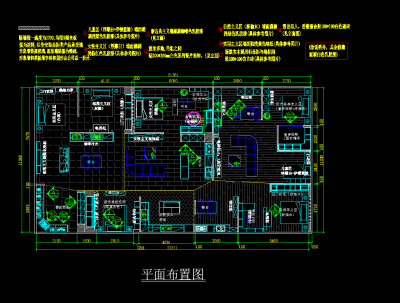 家具专卖店装修施工图，家具店CAD设计施工图下载