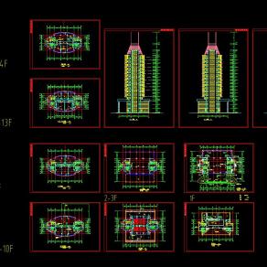 办公楼建筑方案设计图纸，办公楼CAD施工图下载