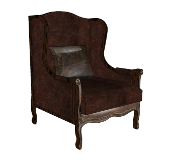 简欧单人沙发skp模型，单人沙发椅skb文件下载