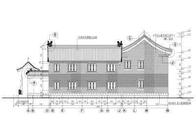 A-N轴线建筑立面图