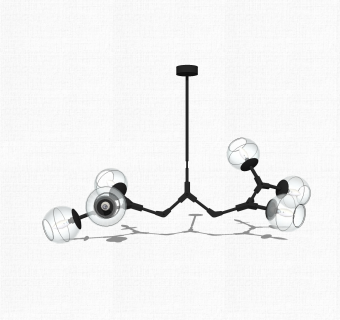 现代玻璃吊灯草图大师模型，吊灯su模型下载