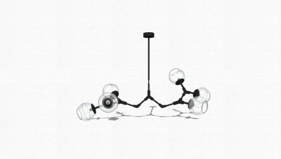现代玻璃吊灯草图大师模型，吊灯su模型下载