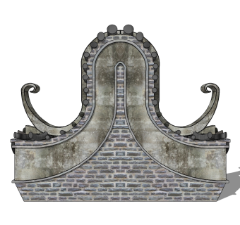 现代景观墙SU模型下载，景观墙skb模型分享