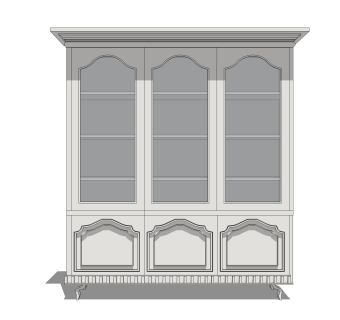 简欧装饰柜草图大师模型，柜子sketchup模型下载