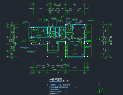 简欧别墅CAD施工图，别墅CAD建筑图纸下载