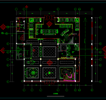 假日大酒店设计装修图，酒店餐厅CAD施工图纸下载