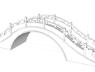 <em>中式</em>拱桥草图大师模型下载、拱桥su模型下载