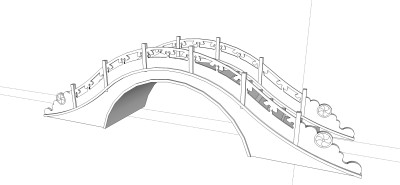 中式拱桥草图大师模型下载、拱桥su模型下载