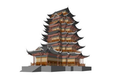 日式佛塔草图大师模型，佛塔sketchup模型免费下载