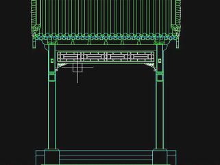 中式古典大門CAD圖紙，中式大門CAD施工圖下載