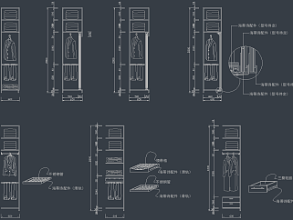 衣柜柜体格局CAD图，衣柜CAD施工图纸下载