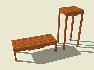 中式凳子草图大师模型，凳子sketchup模型下载