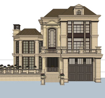 欧式别墅su模型，别墅sketchup模型下载