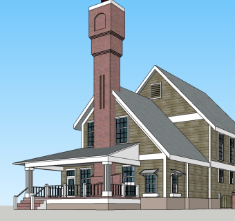 欧式独栋别墅su模型免费下载，sketchup别墅草图大师模型