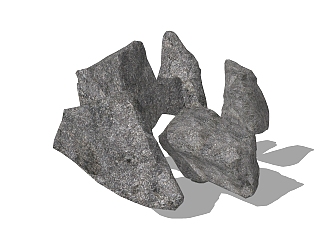 自然风石头草图大师模型，石头sketchup模型免费下载