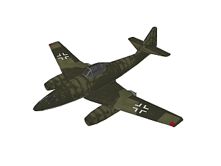德国ME-262喷气<em>战斗机</em>sketchup模型，歼击机草图大师...