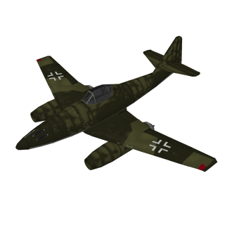 德国ME-262喷气战斗机sketchup模型，歼击机草图大师模型下载