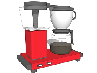 现代全自动咖啡机su模型，餐具草图大师模型下载