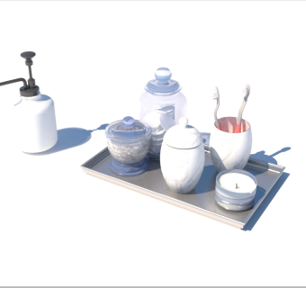 现代卫浴用品组合草图大师模型，卫浴用品组合sketchup模型下载
