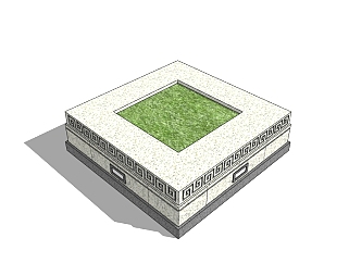 现代方形树池草图大师模型下载， 树池坐凳su模型免费下载
